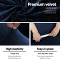 Artiss 3-Seater Velvet Sofa Cover - Sapphire, Stretchable, Machine Washable - SuperSaverAU - view 3