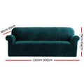 Artiss Velvet Sofa Cover 4-Seater Agate Green, Stretchable, Machine Washable - SuperSaverAU - view 2