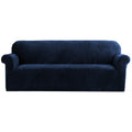 Artiss Velvet Sofa Cover 4-Seater Sapphire - Stretchable, Machine Washable, Anti-Slip - SuperSaverAU - view 1