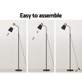 Artiss Floor Lamp LED Light Stand 1.5m Black with Plastic Lampshade & Metal Base - SuperSaverAU - view 5