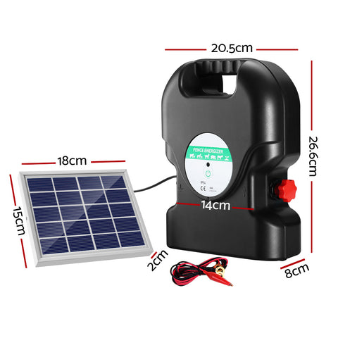 Giantz 20KM Solar Electric Fence Energiser 1.2J Waterproof with Warning Signs - SuperSaverAU - view 2