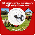 Giantz Electric Fence Reel 500m Polywire 3:1 Geared Portable Fencing White - SuperSaverAU - view 6