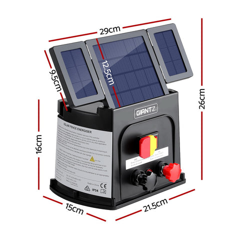 Giantz 3km Electric Fence Energiser PET Solar Energizer 0.1J - SuperSaverAU - view 2