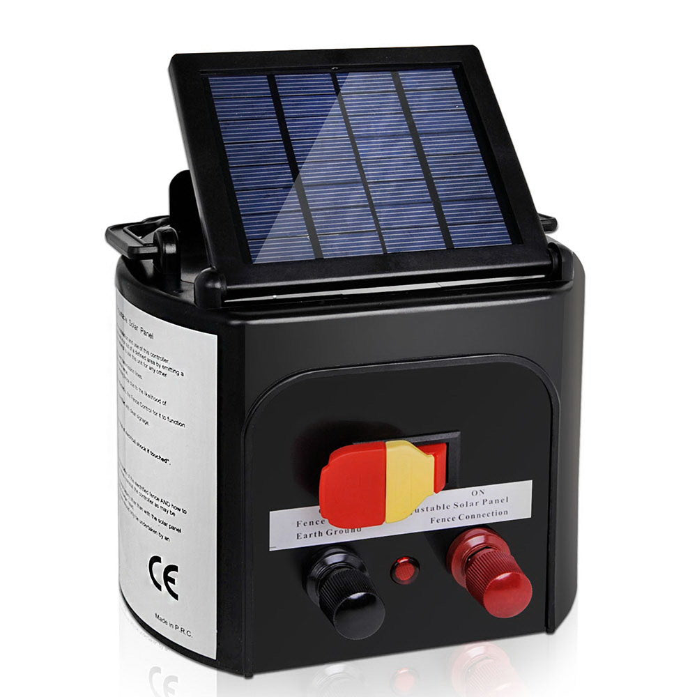 Giantz 5km Solar Electric Fence Energiser 0.15J with Monocrystalline Panel