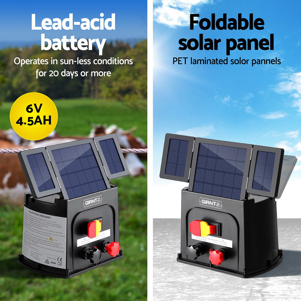 Giantz 5km Electric Fence Energiser PET Solar Energizer 0.15J - SuperSaverAU - view 6