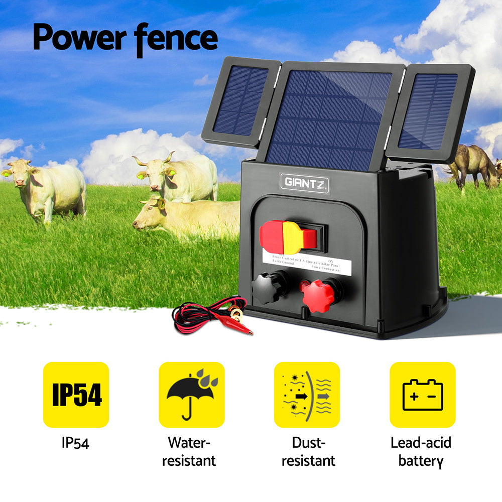 Giantz 8km Electric Fence Energiser PET Solar Energizer 0.3J - SuperSaverAU - view 4