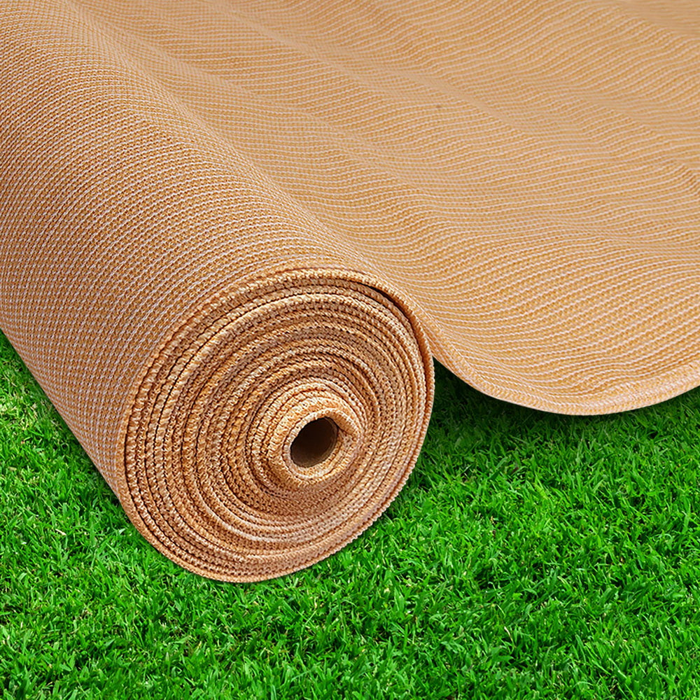 Instahut 10m Shade Cloth Roll 1.83m UV-Stabilized 50% Shade Coverage Beige