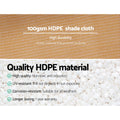 Instahut 10m Shade Cloth Roll 1.83m UV-Stabilized 50% Shade Coverage Beige - SuperSaverAU - view 3
