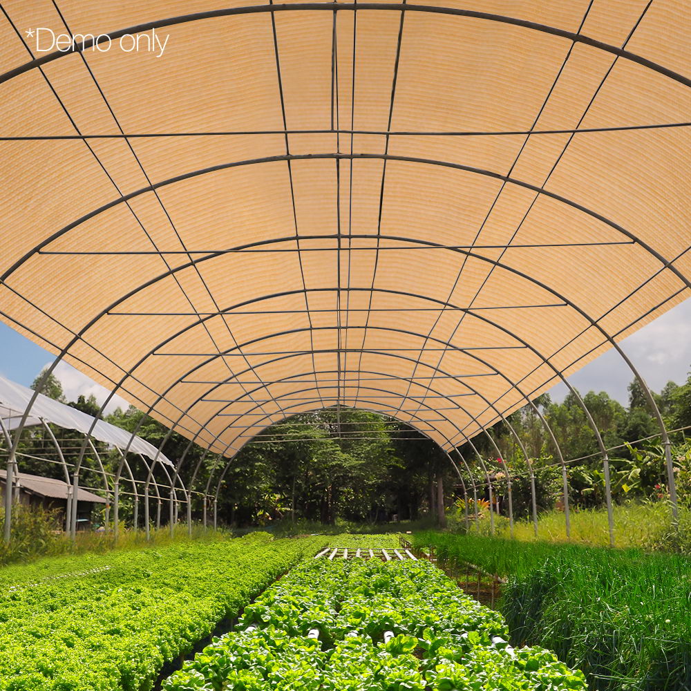 Instahut 10m Shade Cloth Roll 1.83m UV-Stabilized 50% Shade Coverage Beige - SuperSaverAU - view 5