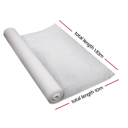 Instahut 50% Shade Cloth 1.83m x 10m UV-Stabilized Heavy Duty White
