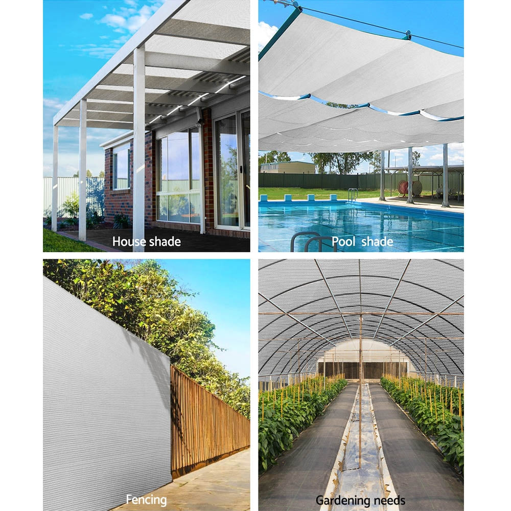 Instahut 50% Shade Cloth 1.83m x 10m UV-Stabilized Heavy Duty White - SuperSaverAU - view 3