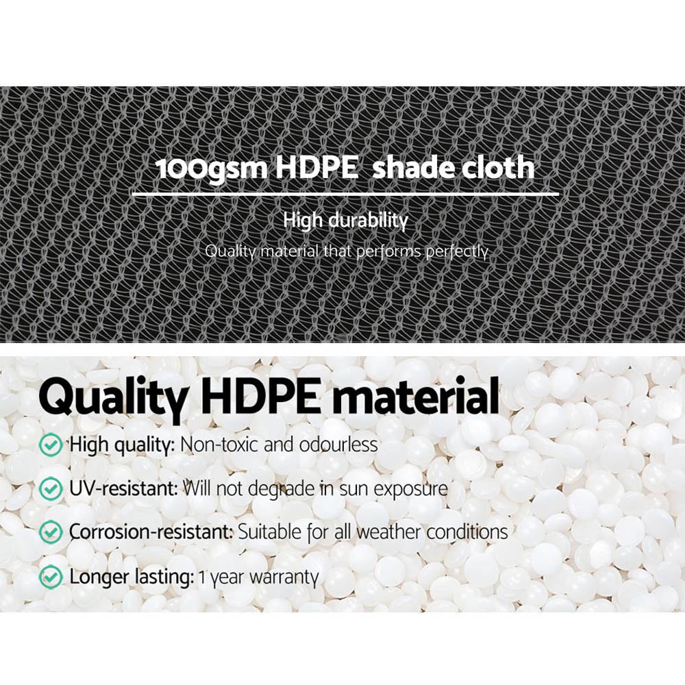 Instahut 50% Shade Cloth 1.83m x 10m UV-Stabilized Heavy Duty White - SuperSaverAU - view 4