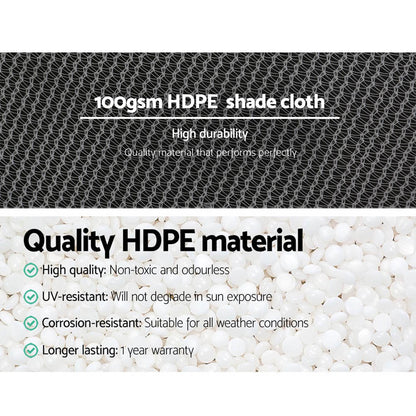 Instahut 50% Shade Cloth 1.83m x 10m UV-Stabilized Heavy Duty White