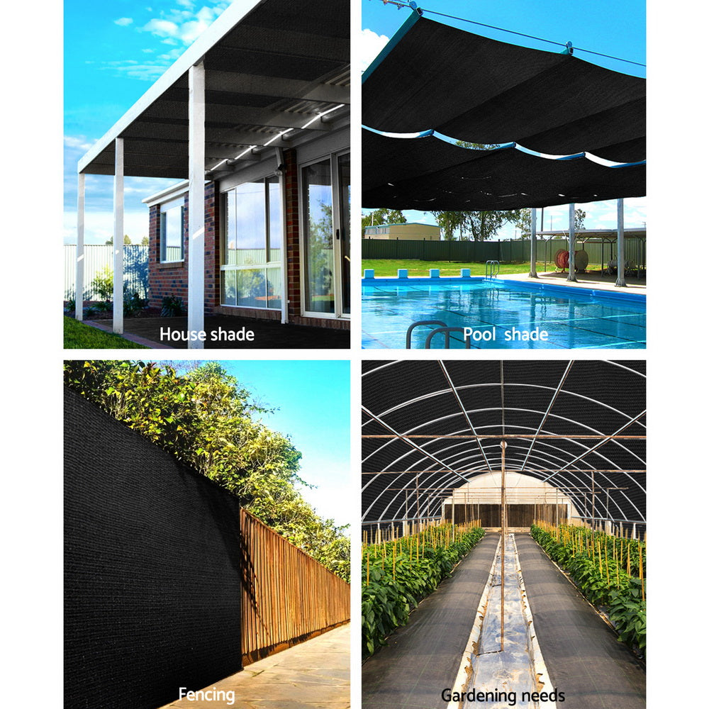 Instahut 50% Shade Cloth 1.83m x 20m UV-Stabilized Heavy Duty Garden Mesh Roll BK - SuperSaverAU - view 4
