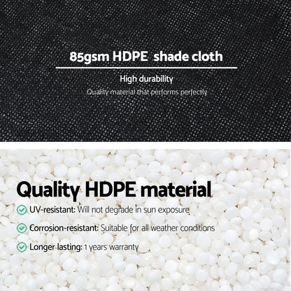 Instahut Shade Cloth Sun Shade Fabric Patio UV Resistant Black 10x2m
