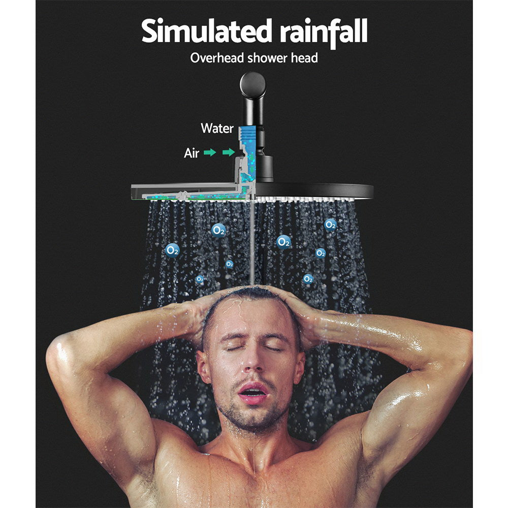 Cefito 9" Rain Shower Head Set, Handheld, Matte Black, 3-Spray, Brass Body - SuperSaverAU - view 3