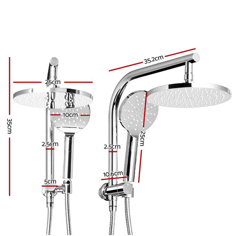 Cefito 9'' Rain Shower Head Set Handheld Round High Pressure Chrome - SuperSaverAU - view 2