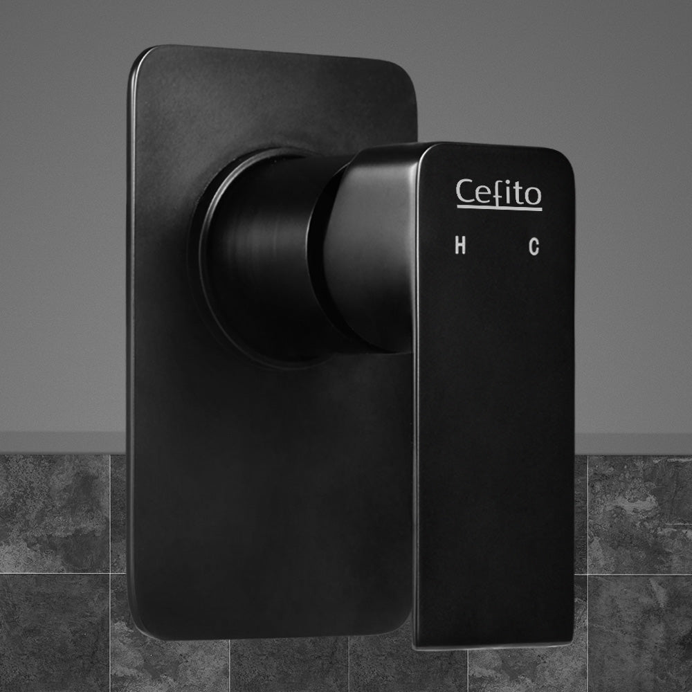 Cefito Shower Mixer Tap Brass Hot Cold Matte Black Leakproof 35mm Ceramic - SuperSaverAU - view 7