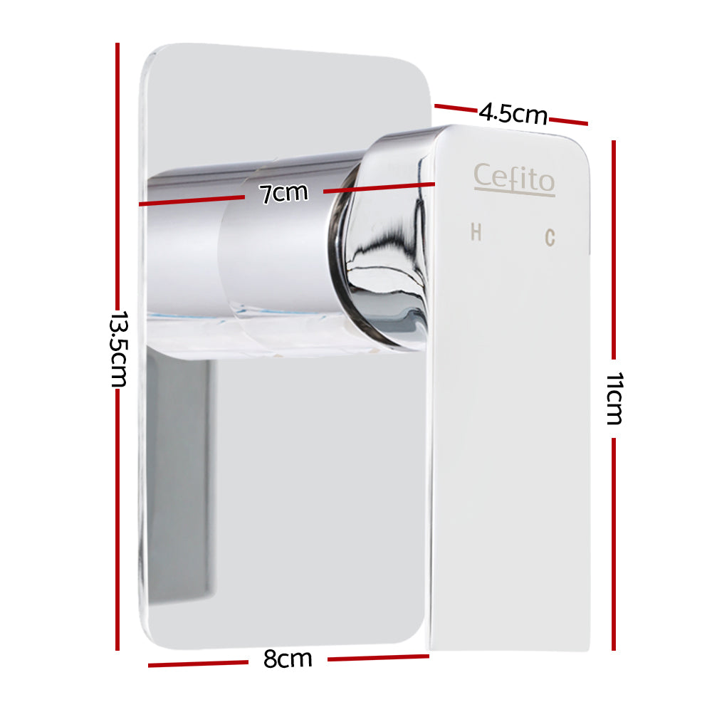 Cefito Shower Mixer Tap Brass Hot Cold Chrome Finish Leakproof 35mm Cartridge - SuperSaverAU - view 2
