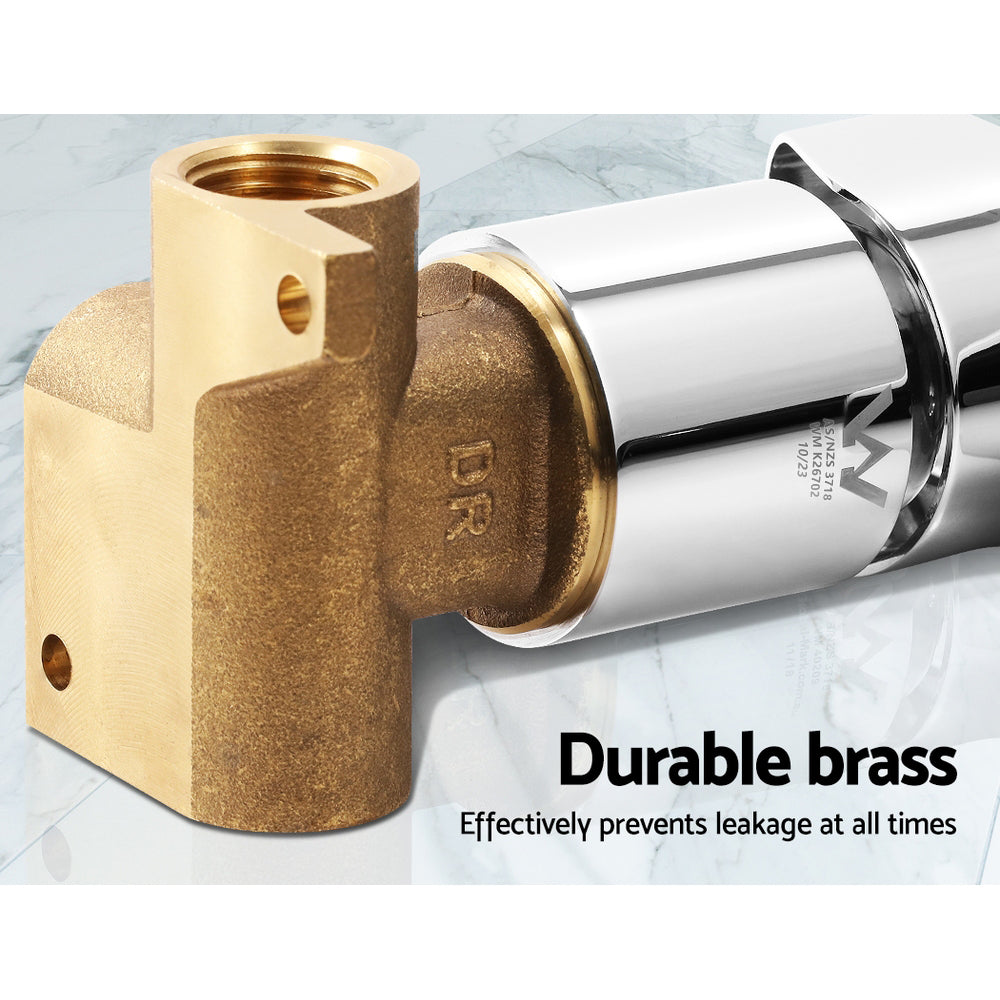 Cefito Shower Mixer Tap Brass Hot Cold Chrome Finish Leakproof 35mm Cartridge - SuperSaverAU - view 5