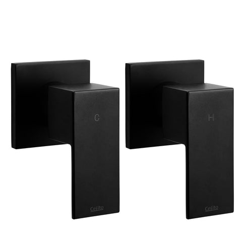 Cefito Shower Taps Set Brass Hot Cold Wall Mount Matte Black WaterMark Certified - SuperSaverAU - view 1