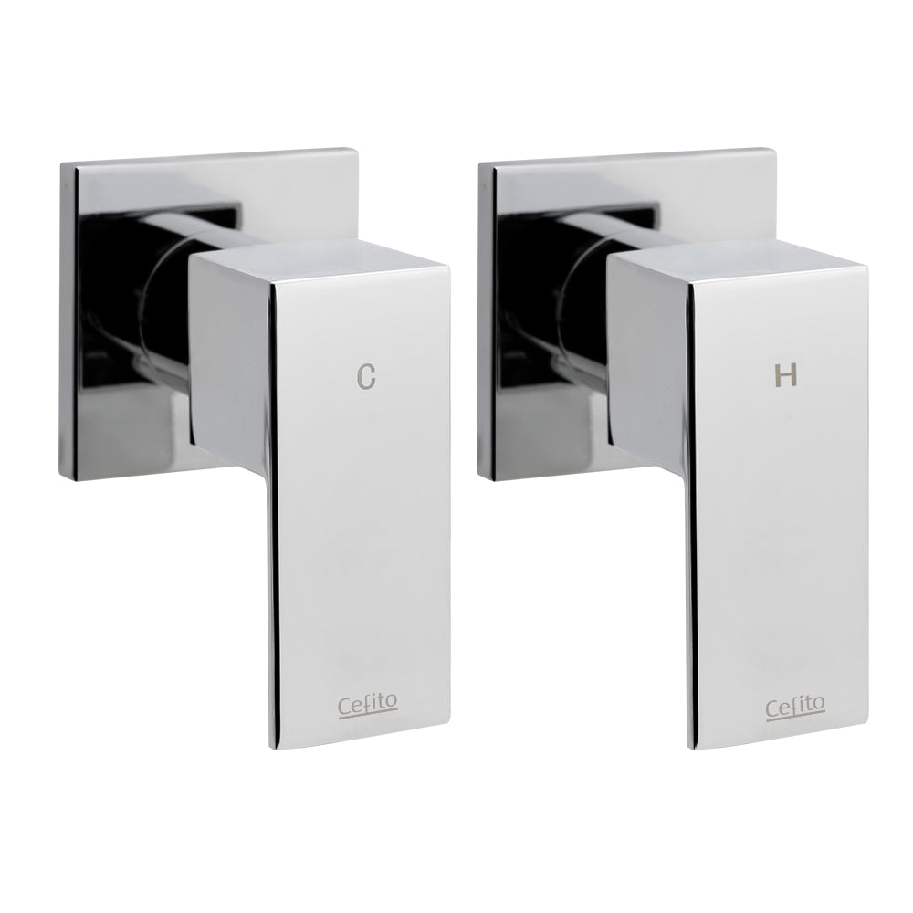 Cefito Shower Taps Set Brass Hot Cold Wall Assembly WaterMark Certified Chrome Finish - SuperSaverAU - view 1