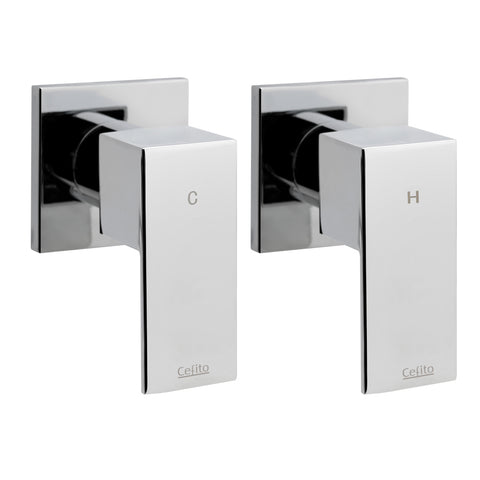 Cefito Shower Taps Set Brass Hot Cold Wall Assembly WaterMark Certified Chrome Finish - SuperSaverAU - view 1
