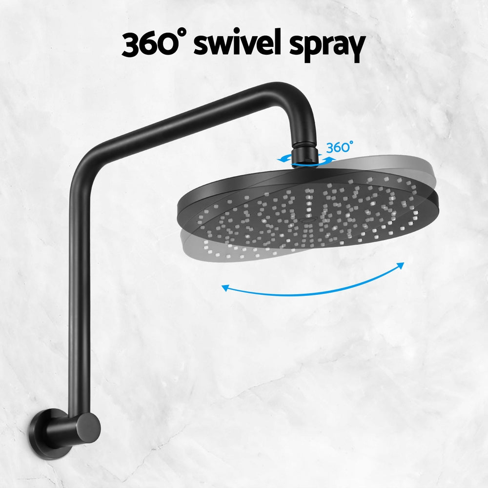 9'' High-Pressure Rain Shower Head Swivel Black