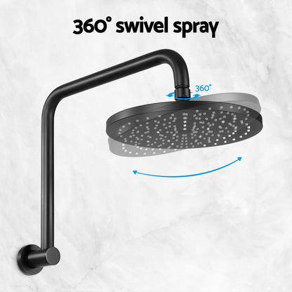 9'' High-Pressure Rain Shower Head Swivel Black
