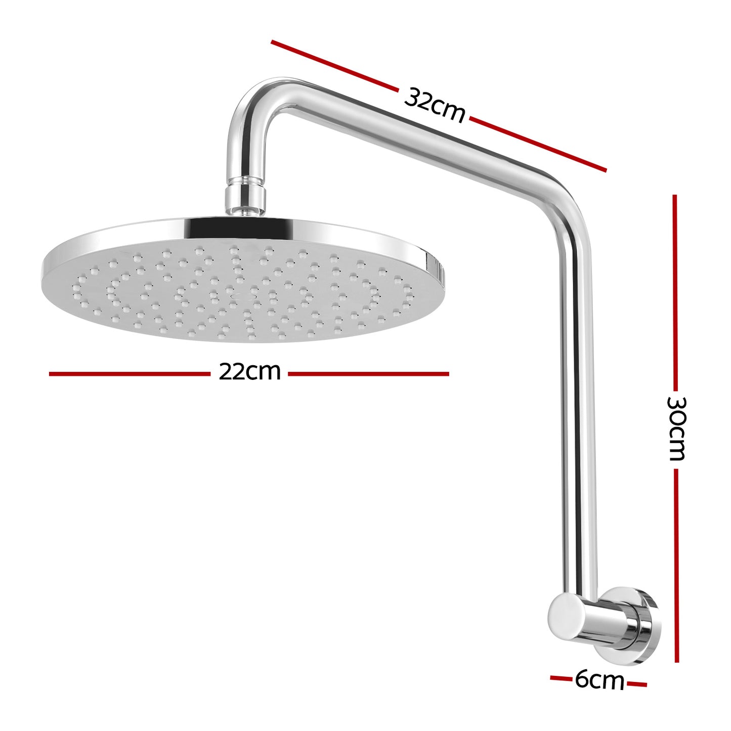 9'' High-Pressure Rain Shower Head Swivel Chrome