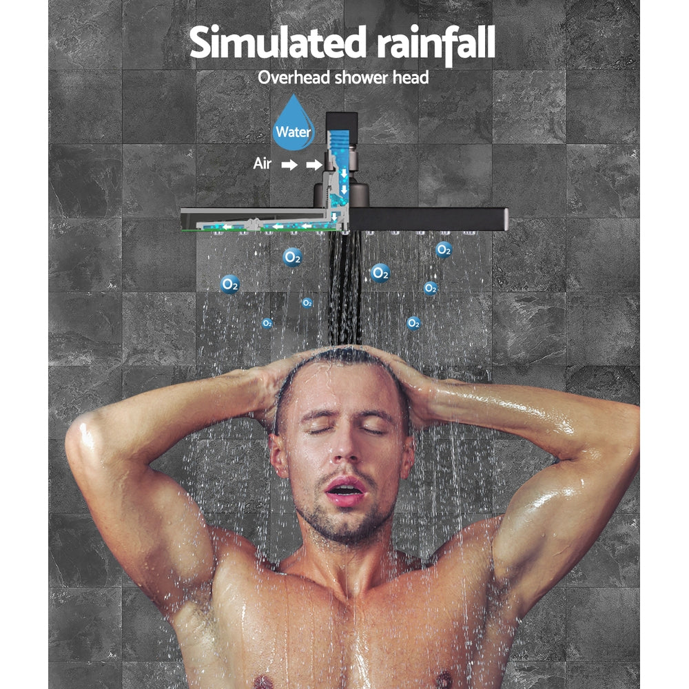 Cefito 8" Rain Shower Head Matte Black Solid Brass WaterMark Certified - SuperSaverAU - view 4