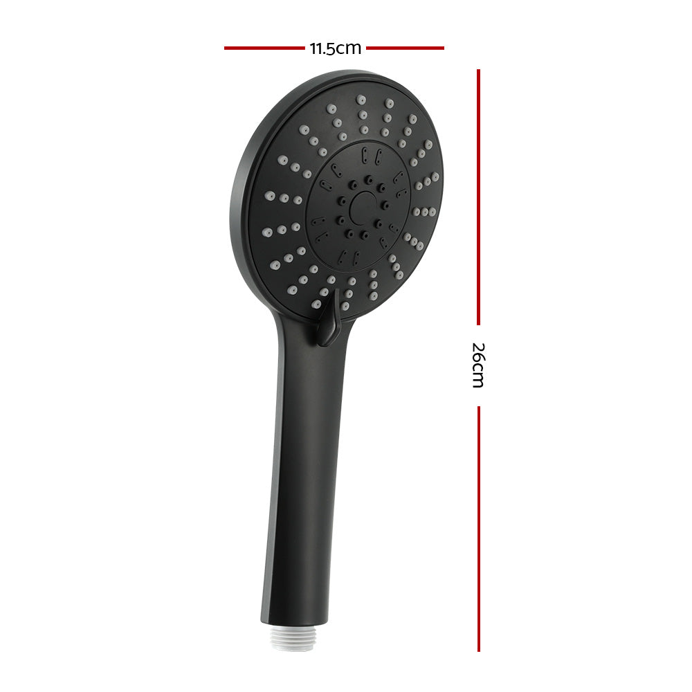Handheld Shower Head 4.5" High Pressure 5 Modes Matte Black ABS Construction - SuperSaverAU - view 1