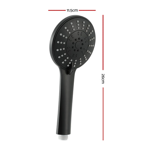 Handheld Shower Head 4.5" High Pressure 5 Modes Matte Black ABS Construction - SuperSaverAU - view 1