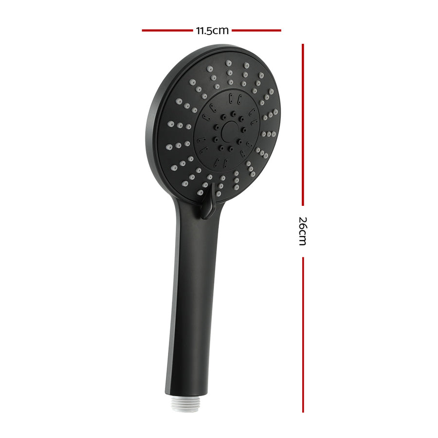 Handheld Shower Head 4.5" High Pressure 5 Modes Matte Black ABS Construction - SuperSaverAU - view 1