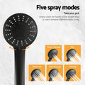 Handheld Shower Head 4.5" High Pressure 5 Modes Matte Black ABS Construction - SuperSaverAU - view 4