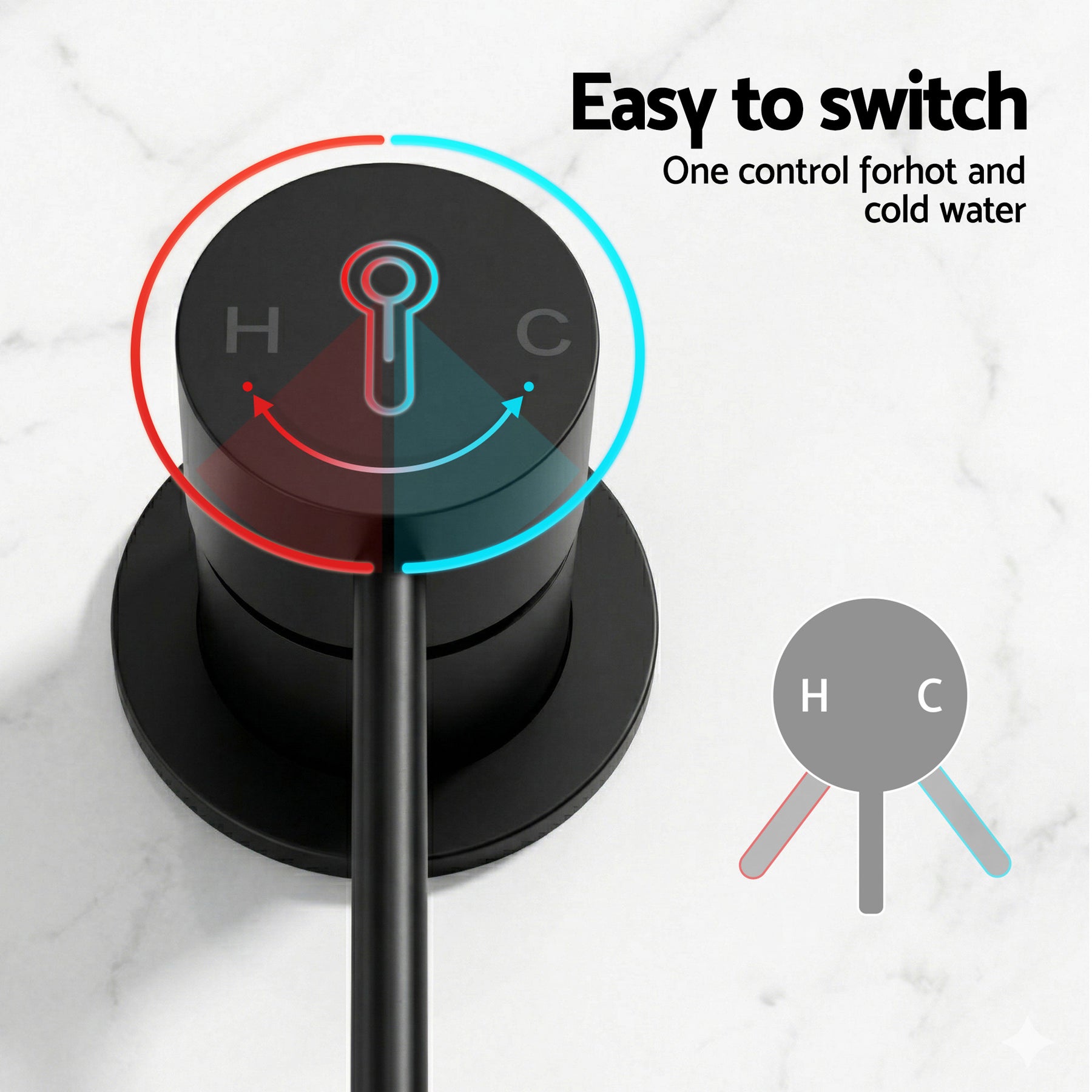 Cefito 4.5" Handheld Shower Head Round with Wall Bathroom Mixer - SuperSaverAU - view 8