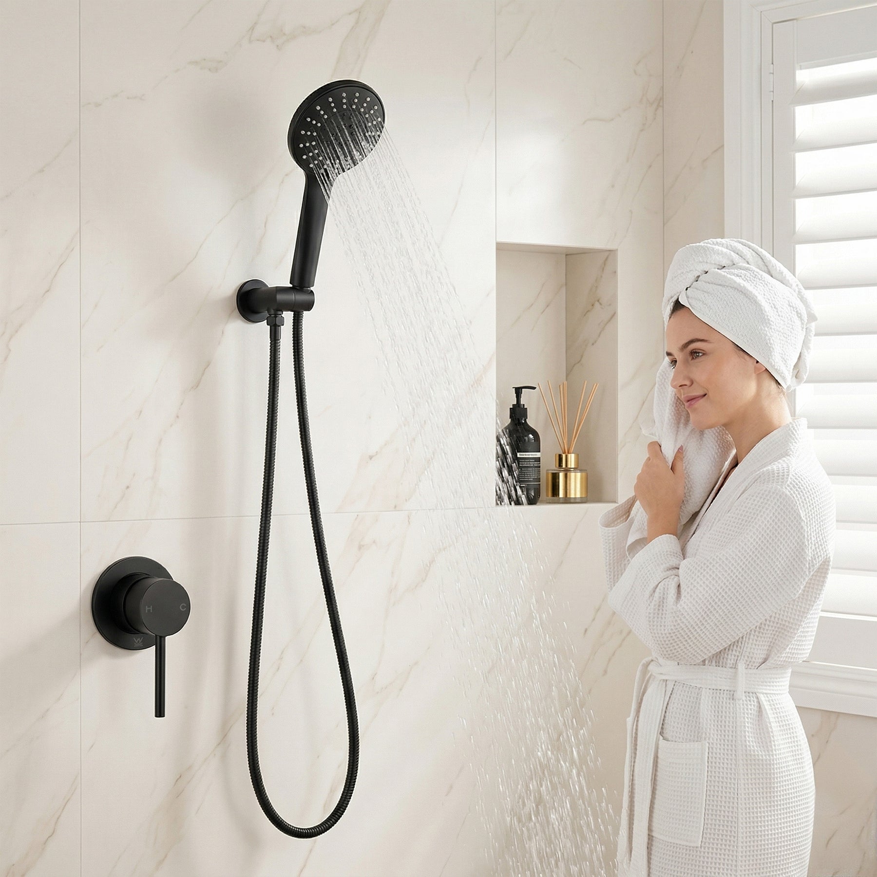 Cefito 4.5" Handheld Shower Head Round with Wall Bathroom Mixer - SuperSaverAU - view 10