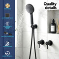 Cefito 4.5" Handheld Shower Head Round with Wall Twin Swivel Bathroom Tap - SuperSaverAU - view 5