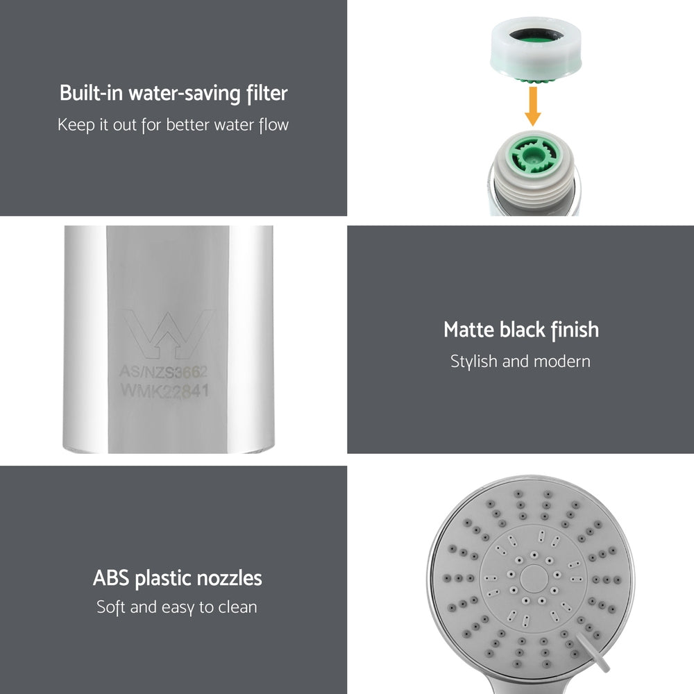 Handheld Shower Head 4.5" High Pressure 5 Modes Chrome - Durable ABS, Water-Saving - SuperSaverAU - view 6