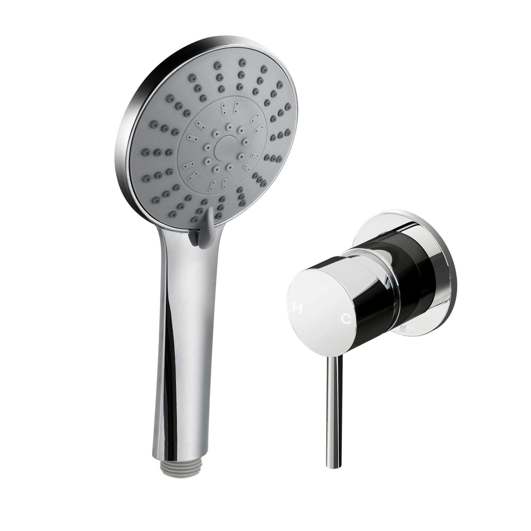 Cefito 4.5" Handheld Shower Head Round with Wall Bathroom Mixer Silver - SuperSaverAU - view 2