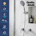 Cefito 4.5" Handheld Shower Head Round with Wall Twin Swivel Bathroom Tap Silver - SuperSaverAU - view 5
