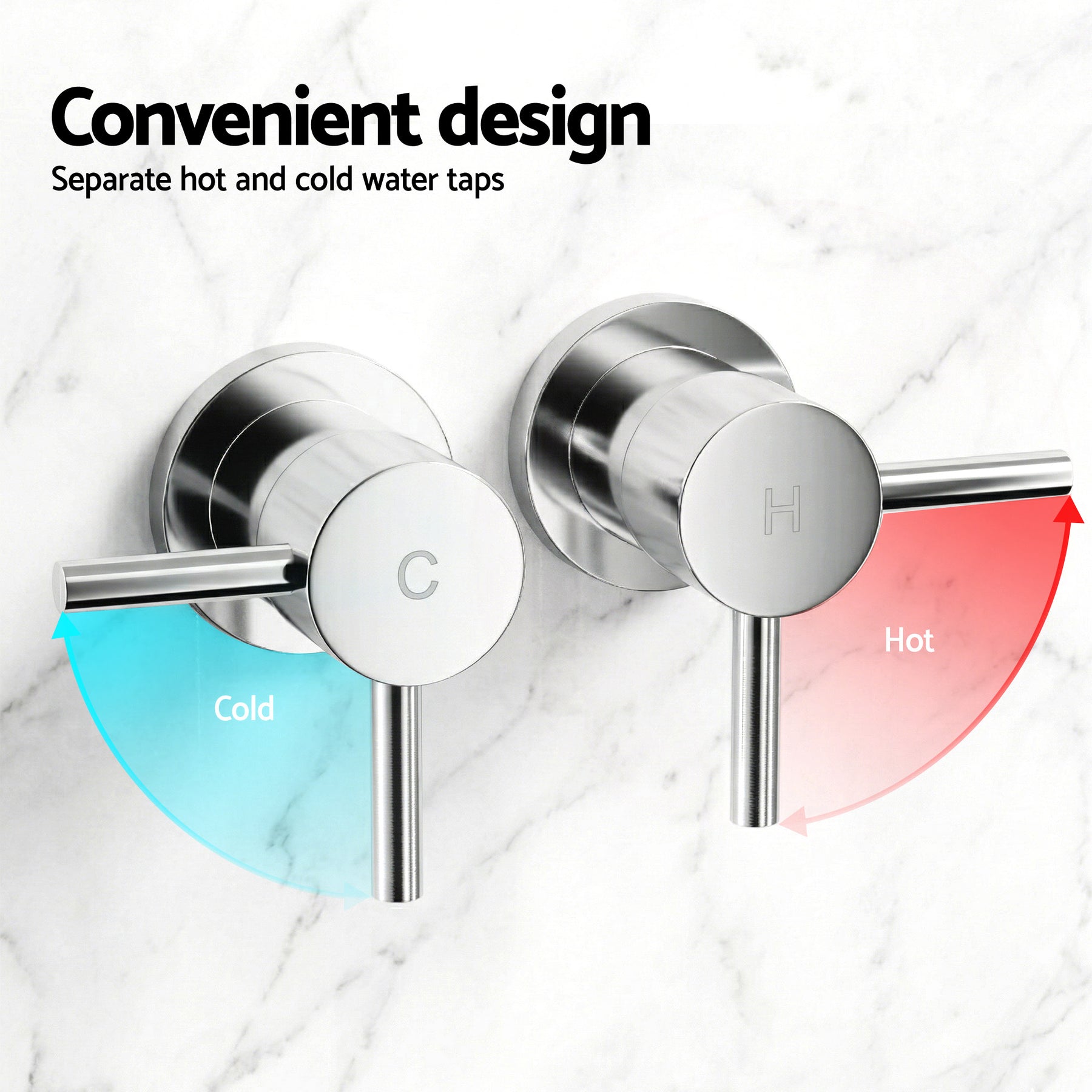 Cefito 4.5" Handheld Shower Head Round with Wall Twin Swivel Bathroom Tap Silver - SuperSaverAU - view 8