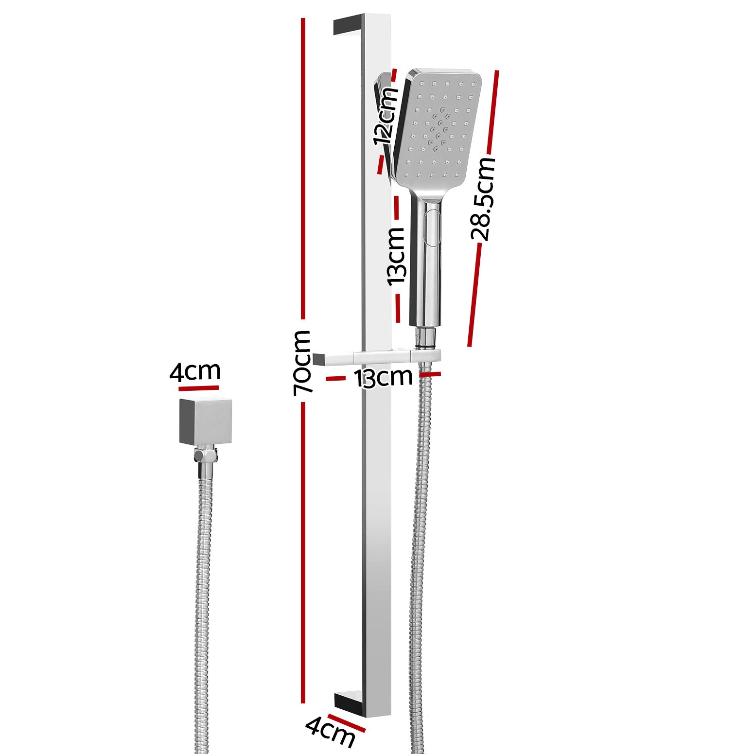 Handheld Shower Head 3.1" High Pressure Silver with Water-Saving Filter & 3 Spray Modes - SuperSaverAU - view 2