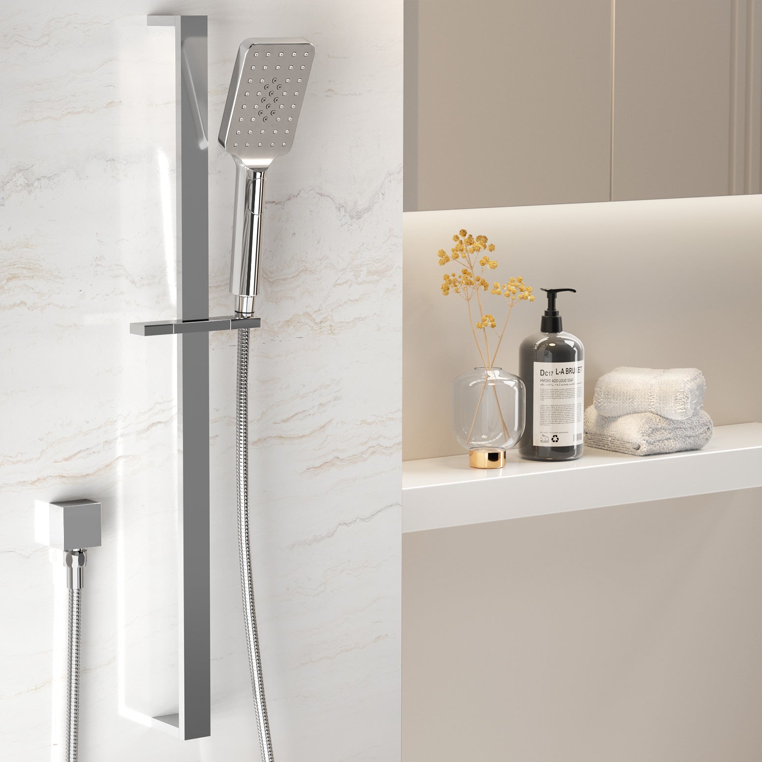 Handheld Shower Head 3.1" High Pressure Silver with Water-Saving Filter & 3 Spray Modes - SuperSaverAU - view 7
