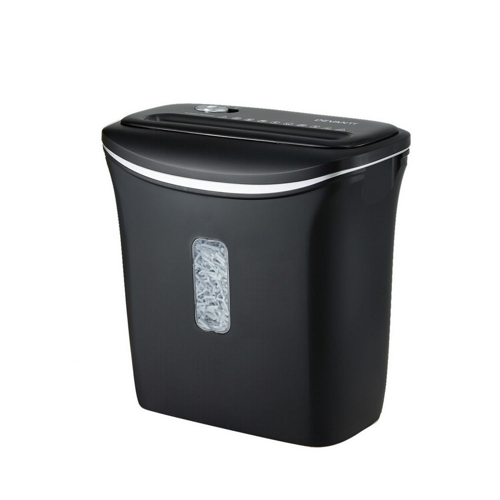 Devanti 12L Cross-Cut Shredder for Home Office - 8-Sheet Capacity