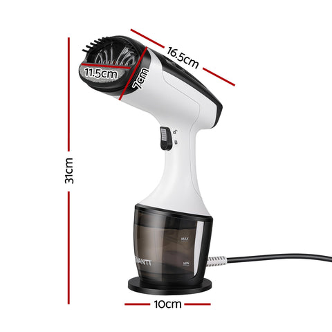 Devanti Clothes Steamer, 1500W Powerful Fast 30s Heat-Up Continuous Steam Lock 160ml Tank Fabric Brush Portable Handheld Steam Iron for Home Travel Business Trip - SuperSaverAU - view 2