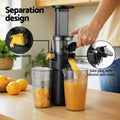Devanti Slow Juicer Cold Press Fruit Juice Extractor 130W Black - SuperSaverAU - view 4