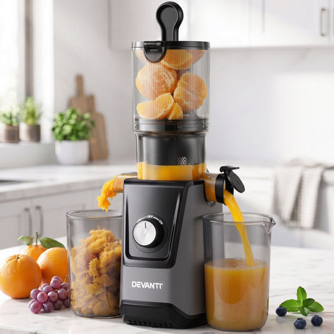DEVANTI 200W Cold Press Slow Juicer with 108mm Chute
