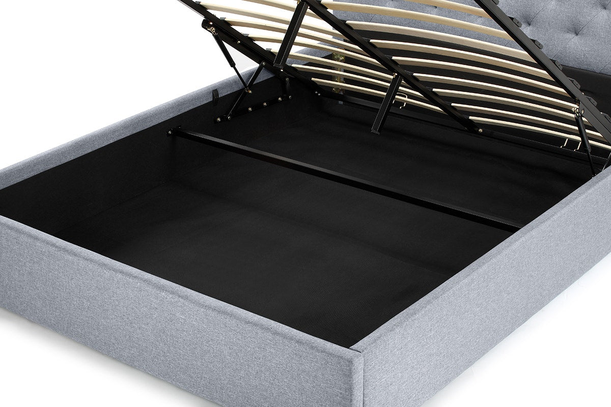 Shangri-La Newport Gas Lift Bed Frame (Pewter Grey, Queen)