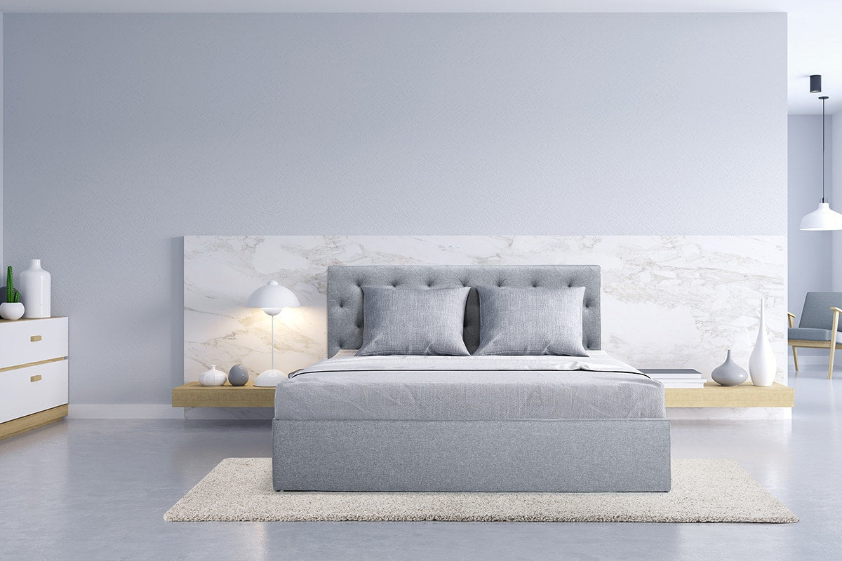 Shangri-La Newport Gas Lift Bed Frame (Pewter Grey, Queen)